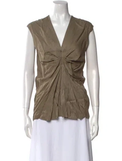 Pre-owned 3.1 Phillip Lim V-neck Sleeveless Blouse In Green