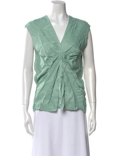 Pre-owned 3.1 Phillip Lim V-neck Sleeveless Blouse In Green