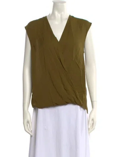 Pre-owned 3.1 Phillip Lim V-neck Sleeveless Blouse In Green