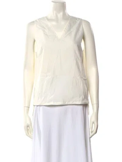 Pre-owned 3.1 Phillip Lim V-neck Sleeveless Blouse In White