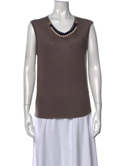 Pre-owned 3.1 Phillip Lim V-neck Sleeveless Top In Brown