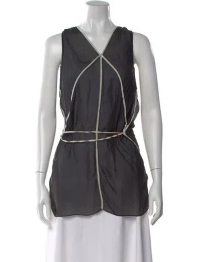 Pre-owned 3.1 Phillip Lim V-neck Sleeveless Top In Gray