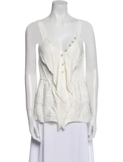 Pre-owned 3.1 Phillip Lim V-neck Sleeveless Top In White