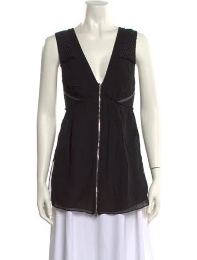 Pre-owned 3.1 Phillip Lim V-neck Sleeveless Tunic In Black