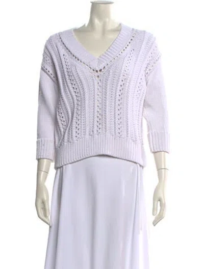 Pre-owned 3.1 Phillip Lim V-neck Sweater In White