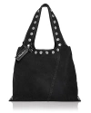 3.1 Phillip Lim Washed Denim Market Tote With Studs Washed Blk In Washed Black