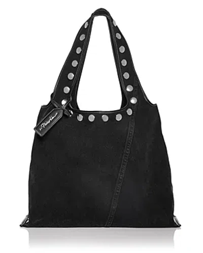 3.1 PHILLIP LIM WASHED DENIM HOBO MARKET TOTE BAG