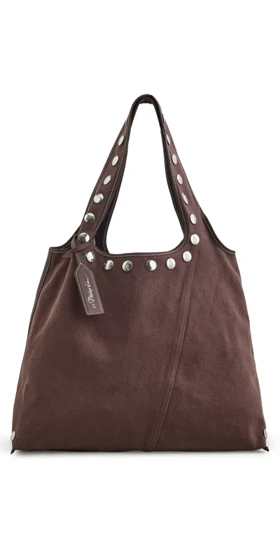 3.1 Phillip Lim Washed Denim Market Tote Rust-brown Multi