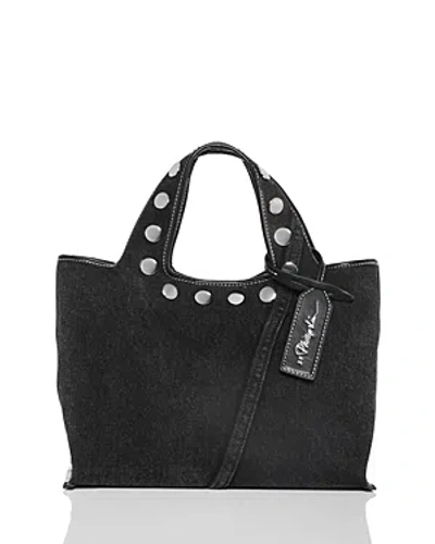 3.1 Phillip Lim Washed Denim Mini Market Tote Bag In Washed Black