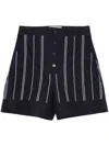 3.1 Phillip Lim Striped Cotton-blend Shorts In Blue