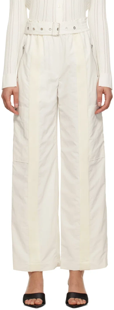 3.1 Phillip Lim White Belted Trousers In Iv122 Ivory