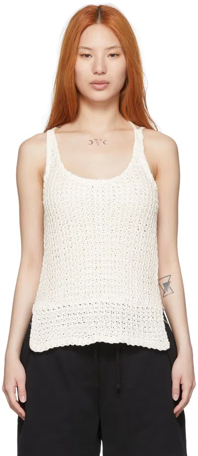 3.1 Phillip Lim White Cotton Tank Top In An110-ant. White