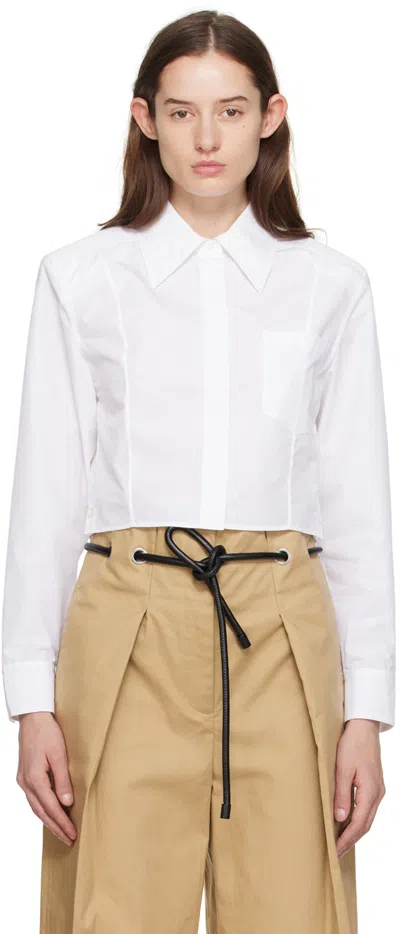 3.1 Phillip Lim White Cropped Shirt In Wh100 White