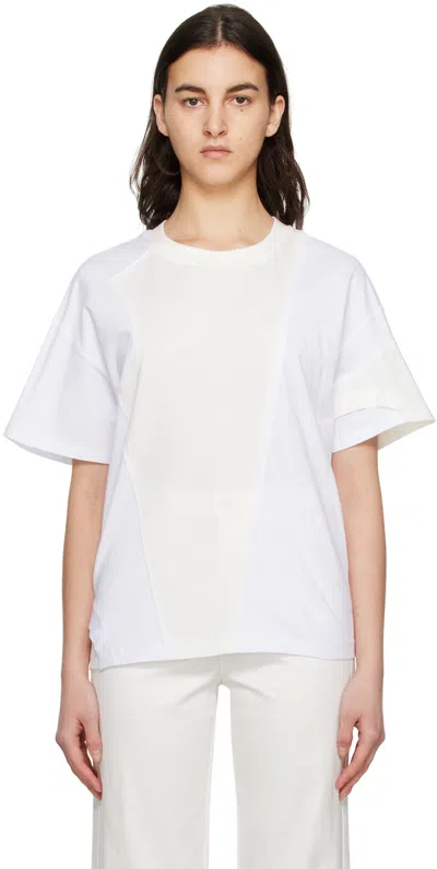 3.1 Phillip Lim White Deconstructed T-shirt In Wh179 White-ecru Mul