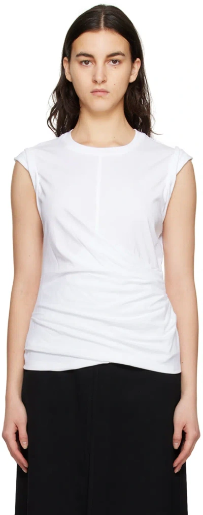 3.1 Phillip Lim White Draped Tank Top