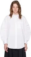 3.1 Phillip Lim White Gathered Sleeve Shirt In Op100 Optic White