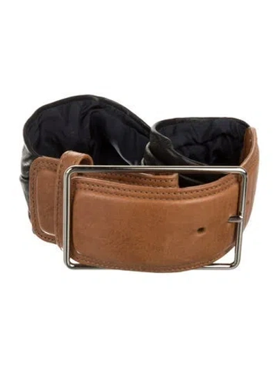 Pre-owned 3.1 Phillip Lim Wide Leather Waist Belt In Black