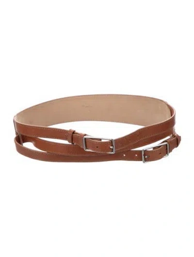 Pre-owned 3.1 Phillip Lim Wide Leather Waist Belt In Brown