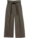 3.1 Phillip Lim Wide-leg Belted Cropped Trousera In Green