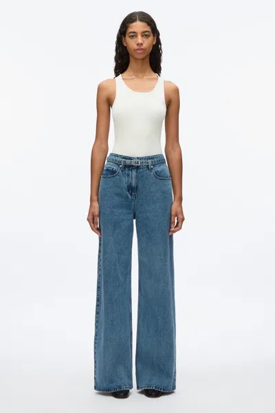 3.1 Phillip Lim Wide-leg Belted Jeans In Blue