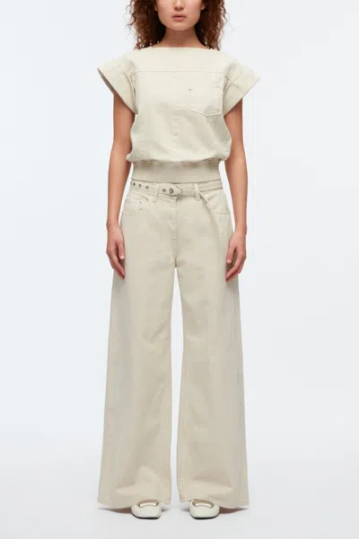 3.1 Phillip Lim Wide-leg Belted Jeans In Ecru