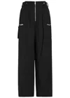 3.1 Phillip Lim Womens Wide-leg Zipper Cotton-blend Trousers Black In Black