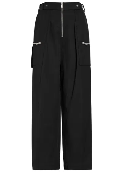3.1 Phillip Lim Wide-leg Cotton-blend Trousers In Black