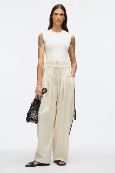 3.1 Phillip Lim Wide Leg Pleated Pocket Pant In Stone