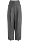 3.1 Phillip Lim Gray Wide Leg Double Pleat Trousers In Dark Grey