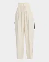3.1 Phillip Lim Wide Leg Pleated Pocket Pant In Stone