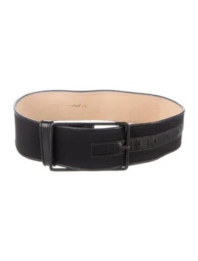 Pre-owned 3.1 Phillip Lim Wide Nylon Waist Belt In Black