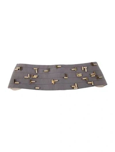 Pre-owned 3.1 Phillip Lim Wide Satin Belt In Gray