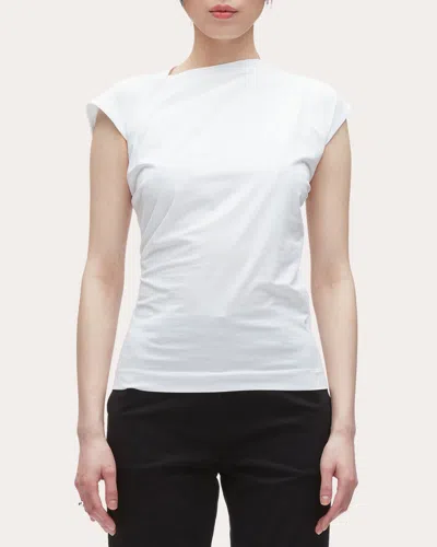 3.1 PHILLIP LIM WOMEN'S ASYMMETRIC DRAPED COTTON-JERSEY T-SHIRT