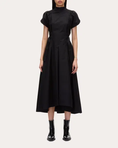 3.1 Phillip Lim Women's Asymmetric Pleated Cotton-blend Midi Dress In Black