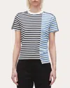 3.1 Phillip Lim Stripe Patchwork T-shirt In Multi