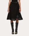 3.1 Phillip Lim Women's Belted Faux Leather-trim Tweed Skirt In Black