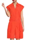 3.1 Phillip Lim Sleeveless Belted-waist Playsuit In Tangerine