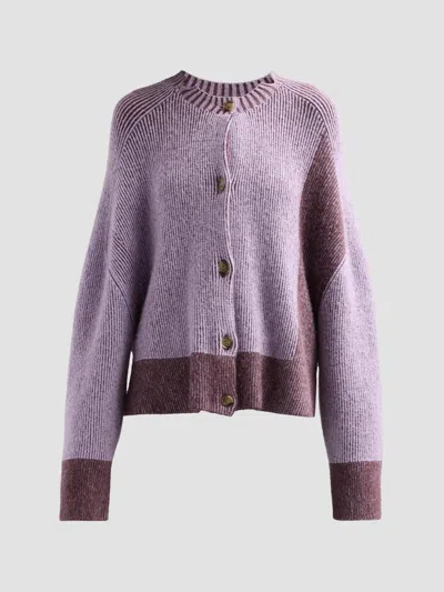 3.1 Phillip Lim Women's Colorblocked Rib-knit Oversized Cardigan In Orchid Espresso