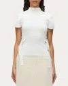 3.1 Phillip Lim Compact Rib Tulip Top In White