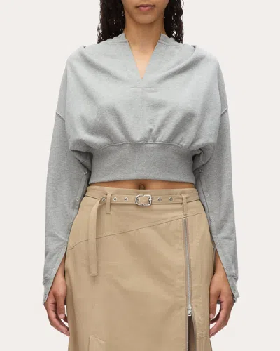 3.1 Phillip Lim Long-sleeved Short Sweatshirt In Grey