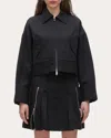 3.1 Phillip Lim Women's Cropped Convertible Cotton-blend Twill Jacket In Black