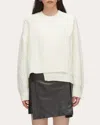 3.1 Phillip Lim Cable Mix Double Layer Crewneck In White