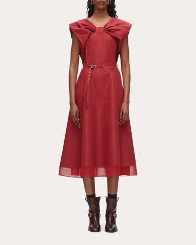 3.1 Phillip Lim Draped Bow Dress With Belt In Brown