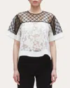 3.1 Phillip Lim Women's Embellished Floral Lace Organza Top In White