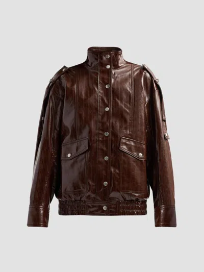 3.1 Phillip Lim Women's Faux-leather Bomber Jacket In Espresso