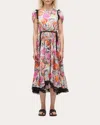 3.1 Phillip Lim S25190947rot Floral Collage Dress With Ruching In Rose Multi