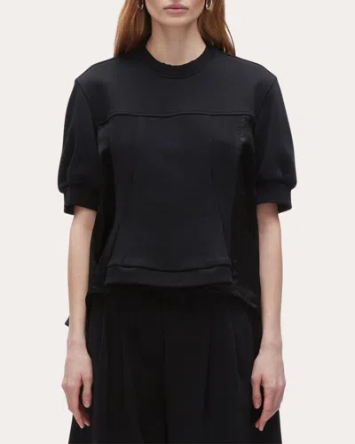3.1 PHILLIP LIM WOMEN'S FLOUNCE PUFF-SLEEVE SATIN TOP