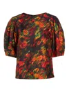 3.1 Phillip Lim Women's Flowers In Motion Silk Blend Top In Red Floral Multi