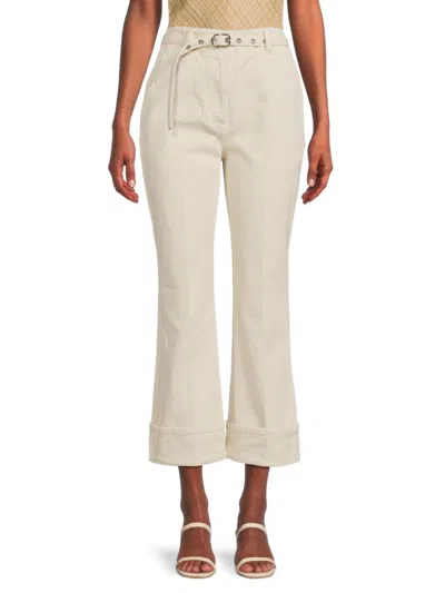 3.1 Phillip Lim Women's Folded Cuff Flare Leg Jeans In Ecru
