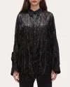 3.1 Phillip Lim Women's Fringed Sequin-embellished Crepe Blouse In Black